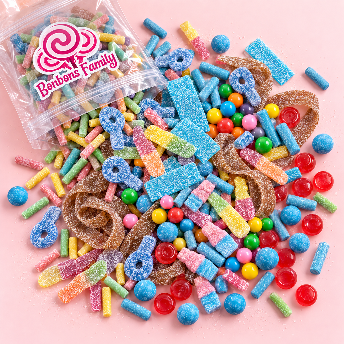 Pack Best-Sellers Bonbons Family – Assortiment lisse et acidulé