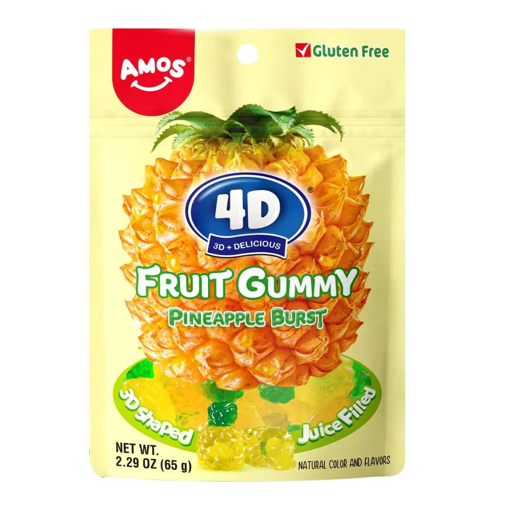 Sachet Amos 4D Fruit Gummy Ananas – 120g