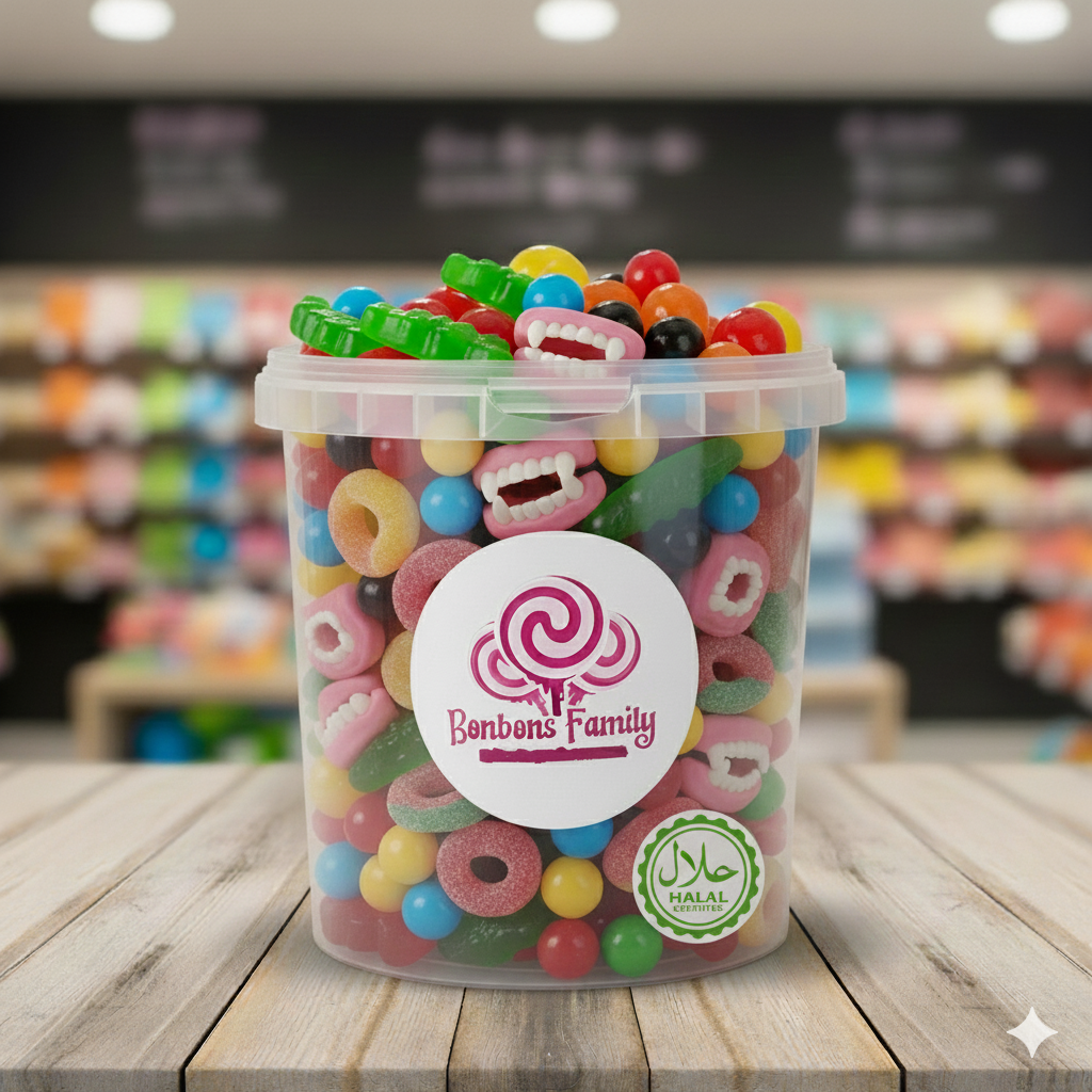 Seau 1kg bonbons HALAL - Bonbons Family