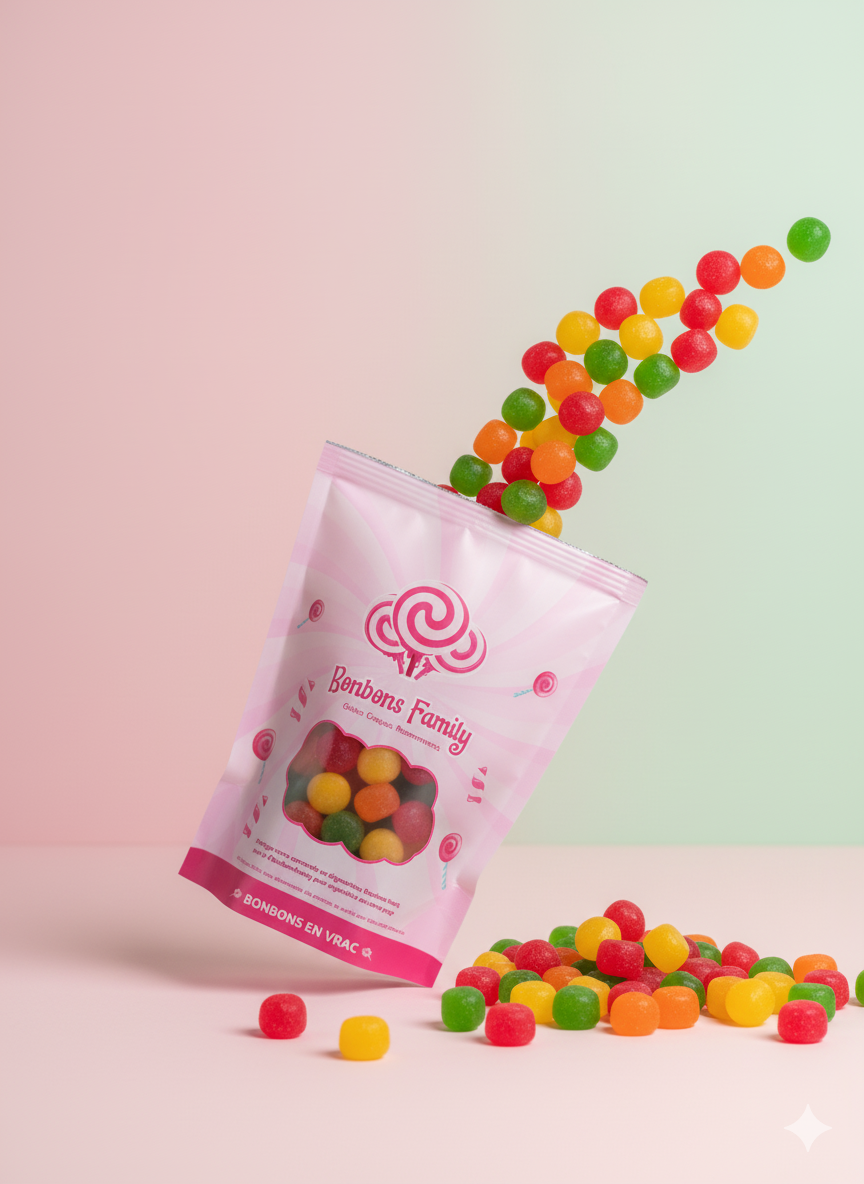 Sachet Bonbons Family 400g - Bonbons Doux et Fruités en Vrac