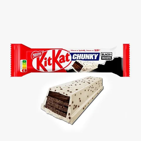 Kit Kat Chunky Black and White 42 g – Le Croustillant en Double Couche Chocolat Noir et Blanc !