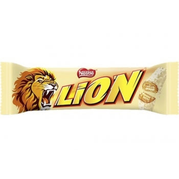 Lion White 42 g – La Barre Croustillante au Chocolat Blanc et Caramel !