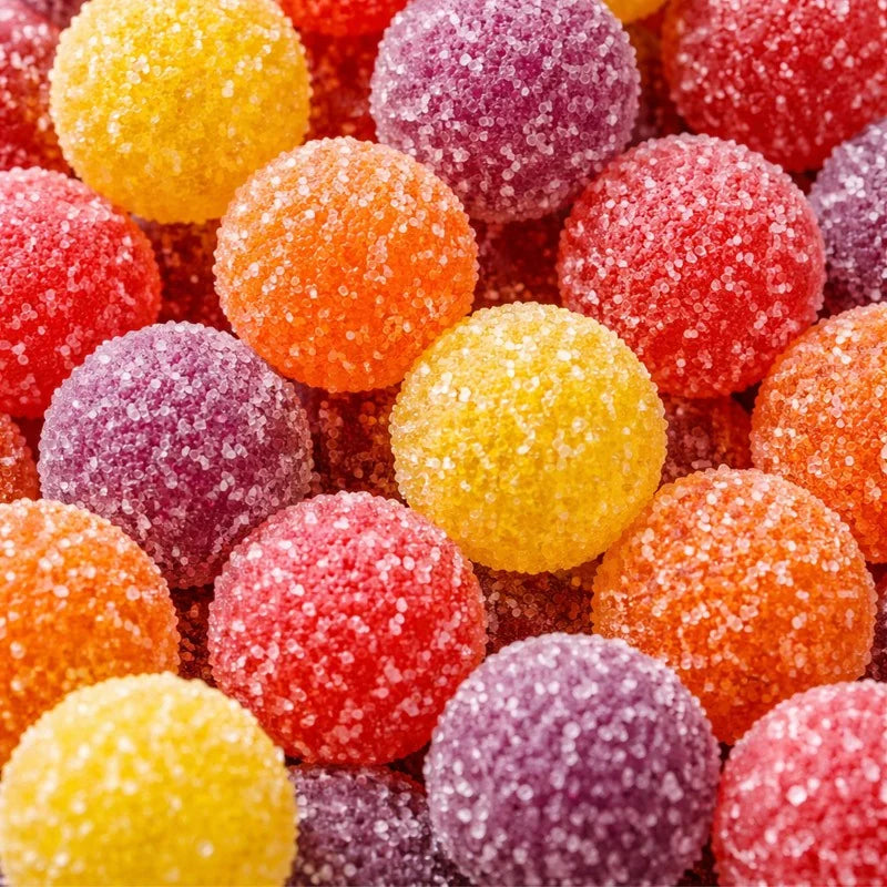 Lutti Balls Fizz, petites boules de bonbons acidulés aux fruits